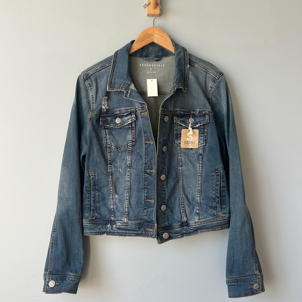NWT | Aeropostale Women's Blue Denim Jacket - Picture 1 of 9